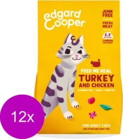 Edgard & Cooper Edgard&Cooper Adult Kalkoen&Kip – Kattenvoer – 12 X 325 G