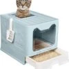 PetsyPaw Luxe Kattenbak – Met Uitschuifbare Lade En Kattenbakvulling Rooster – Opvouwbaar – Blauw -Dieren Benodigdheden Winkel 1070x1200