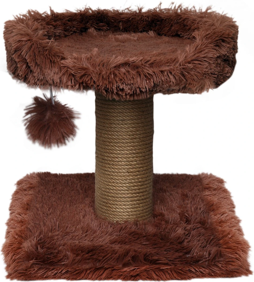 Topmast Krabpaal Fluffy Carasco – Bruin – 39 X 39 X 40 Cm – Made In EU – Krabpaal Voor Katten – Met Kattenmand – Sterk Sisal Touw 3 Topmast Krabpaal Fluffy Carasco – Bruin – 39 X 39 X 40 Cm – Made In EU – Krabpaal Voor Katten – Met Kattenmand – Sterk Sisal Touw