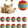 MultiMarkt® Regenboog Kleur Ballen (10 Stuks) – Kattenspeeltjes – Kattenspeelgoed – Speelgoed Voor Katten – Kat Speeltje Bal – Kitten Speeltjes Balletjes