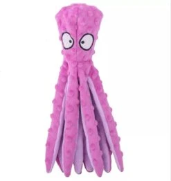 Honden Speelgoed Piep Kraak Pluche Hondenknuffel Octopus – Paars – Dutchwide