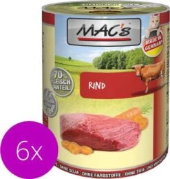MAC’s Kattenvoer Natvoer Blik – 70% Rundvlees – 6 X 400g