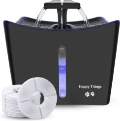 Happy Things® Drinkfontein Kat En Hond XL LED Kattenfontein – 100% Geruisloos En 100% Kwaliteit – Waterfontein Kat – Verkoeling Hond/Kat – Dieren Drinkbakken – Waterdispenser