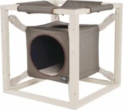 Quapas! Quapas! Quapas! Kattenbed Met Hangmat Catcube M 54x54x54 Cm Olijfgroen