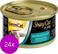 Gimpet ShinyCat – Kip/Garnaal – Kattenvoer – 24 X 70 G