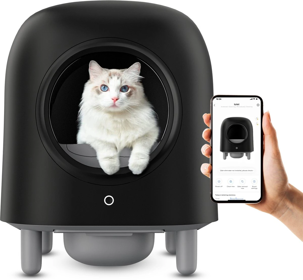 Petree Cube – Zelfreinigende Kattenbak – Automatisch – Bedienen Via De App – Katten – Anti-geur – 60 X 52 X 64 Cm – Zwart 3 Petree Cube – Zelfreinigende Kattenbak – Automatisch – Bedienen Via De App – Katten – Anti-geur – 60 X 52 X 64 Cm – Zwart