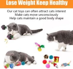 MONTKIARA 21-delige Kattenspeelgoedset Kattentunnel Interactief Kattenspeelgoed Voor Kittens Lentespeelgoed Kattenballen Speelgoedmuizen Voor Katten
