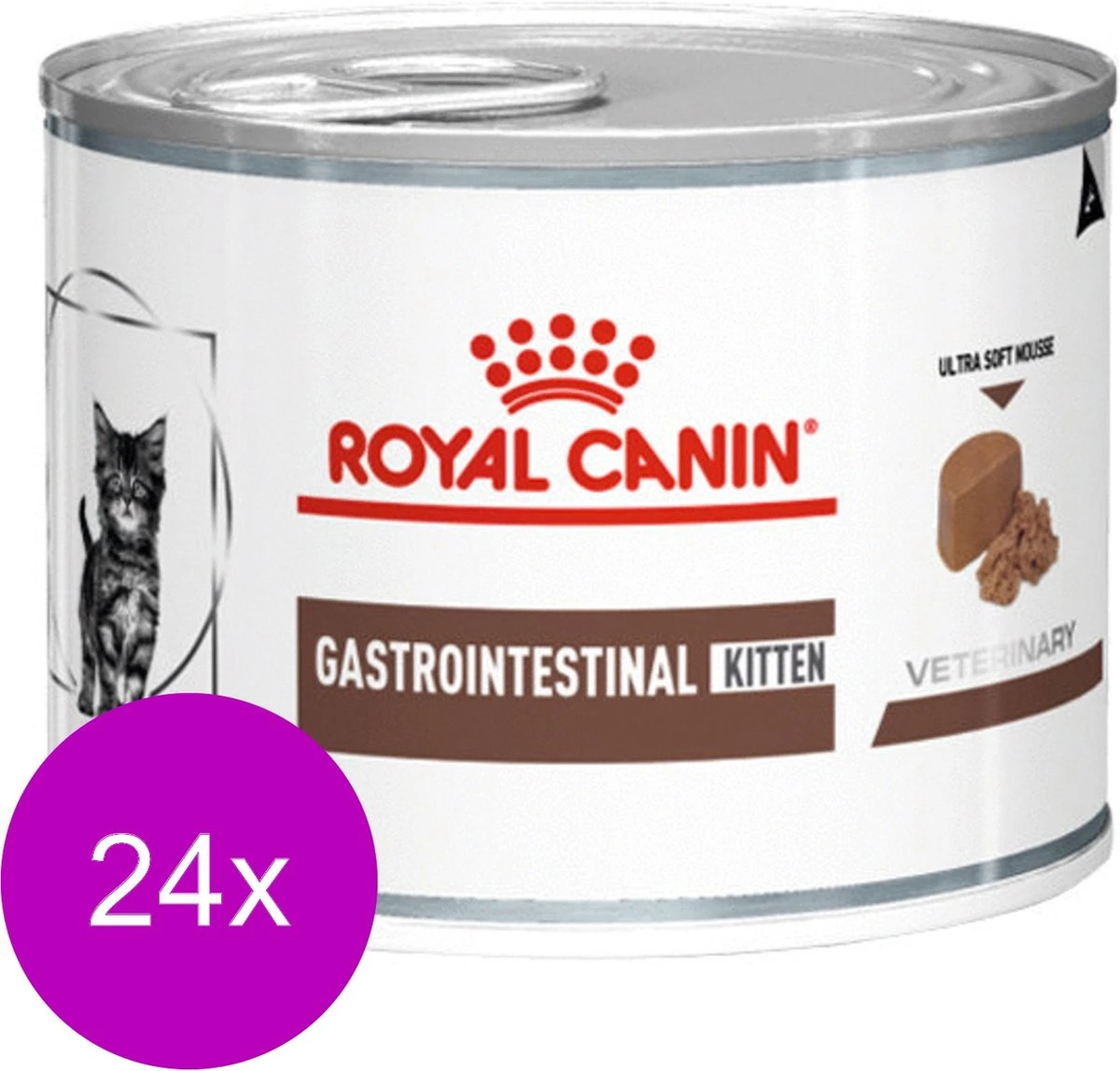 Royal Canin Veterinary Diet Gastro Intestinal Kitten Blik – Kattenvoer – 24 X 195 G