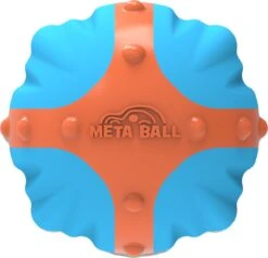 AFP Meta Ball – X-Bounce Ball – Hondenbal Rubber – Ideaal Apporteerspeeltje – Piepspeelgoed Hond – TPR-rubber – Blauw/Oranje – ø 6,3 Cm