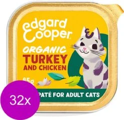 Edgard & Cooper Edgard&Cooper Adult Paté Organic 85 G – Kattenvoer – 32 X Kalkoen