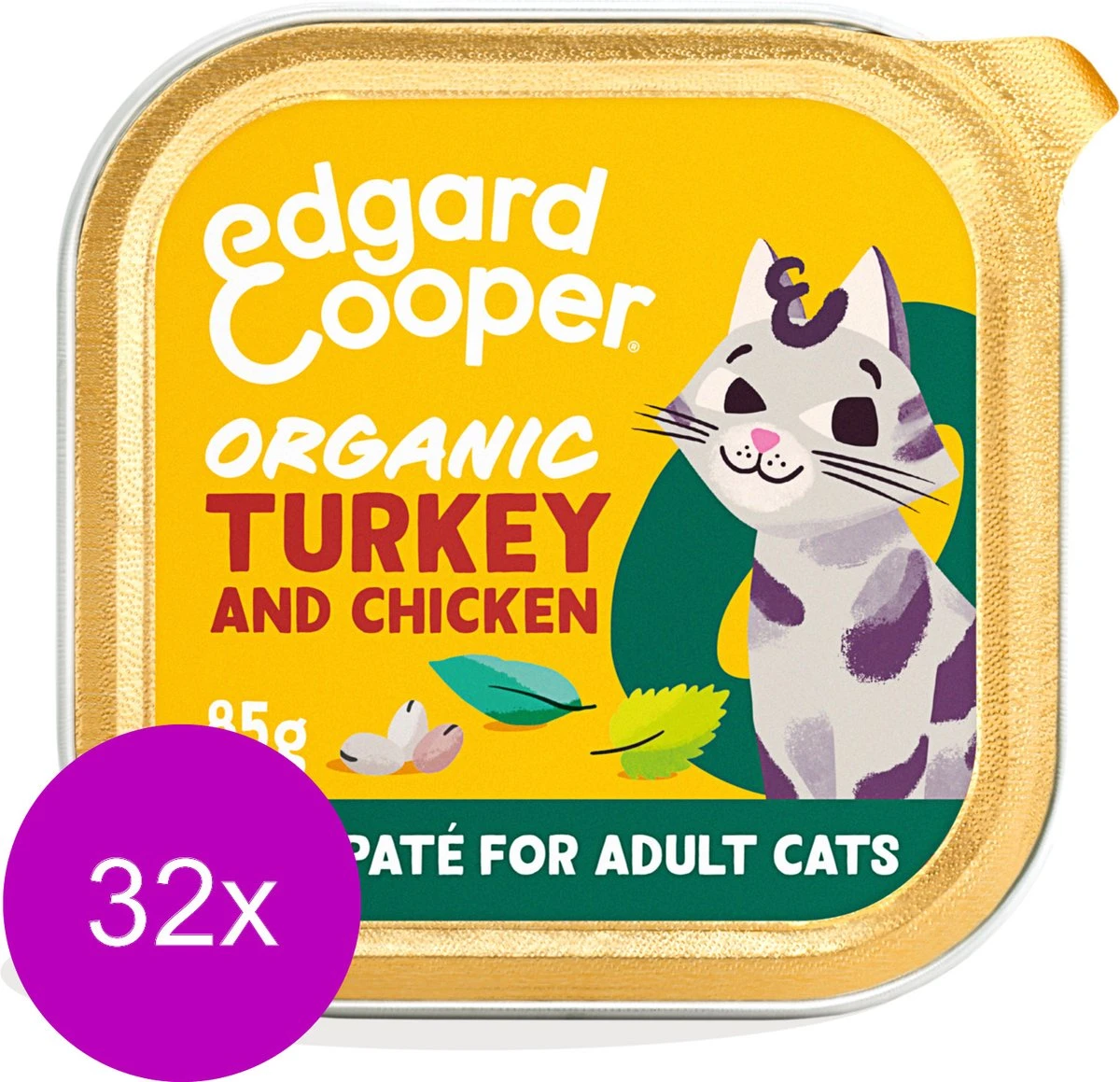 Edgard & Cooper Edgard&Cooper Adult Paté Organic 85 G – Kattenvoer – 32 X Kalkoen 3 Edgard & Cooper Edgard&Cooper Adult Paté Organic 85 G – Kattenvoer – 32 X Kalkoen
