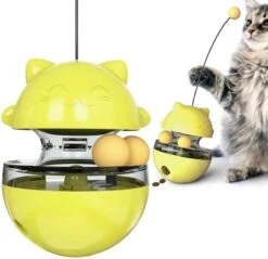 Katten Speelgoed, Kattenspeeltje, Kitten Speeltje, Kitten Speelgoed, Kitten Bal, Huisdier Speelgoed, Belonings Speelgoed, Kattenveer, Interactief Speelgoed, Intelligentie, Gezondheid, Kleur Geel