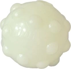 Jolly Pets Jolly Jumper Ball – Oersterke Stuiterbal Voor Honden – Hondenspeelgoed – Ook Te Gebruiken Als Traktatiebal – TPR Rubber – Glow In The Dark – Wit – 10 Cm