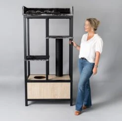 RHRQuality Maine Coon Feline Elite 190 Blackline Donkergrijs – Krabpaal Krabmeubel Voor Grote Katten