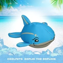 Coolpets Dolphi The Dolphin – Verkoelend Hondenspeeltje – Duurzaam Speeltje Voor De Hond – Neemt Water Op – Hondenspeelgoed Met Pieper – Dolfijn – Blauw/Wit – 22 Cm
