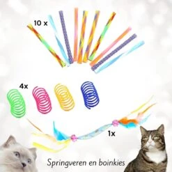 CHICNEST – Katten Speelgoed Veertjes – Katten Speeltjes – Kitten Speeltjes – Kattenveertjes – Kitten Speelgoed – Speelgoed Voor Katten – Katten Speeltje – Veertjes Voor Katten – Speelgoed Set Voor Katten
