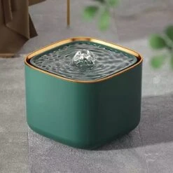 Drinkfontein Voor Huisdieren – Automatische Filter – Stromend Water – 2 Filters Inbegrepen – 3L – Groen /goud