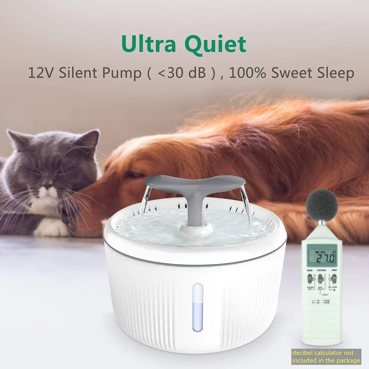Fonteinen Voor Katten En Honden, 2 L, Stil, Waterfontein Voor Katten, Met Led-waterniveauvenster En Actief Koolfilter 3 Fonteinen Voor Katten En Honden, 2 L, Stil, Waterfontein Voor Katten, Met Led-waterniveauvenster En Actief Koolfilter