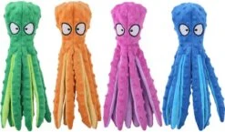 Honden Speelgoed Piep Kraak Pluche Hondenknuffel Octopus – 4 Kleuren – Dutchwide