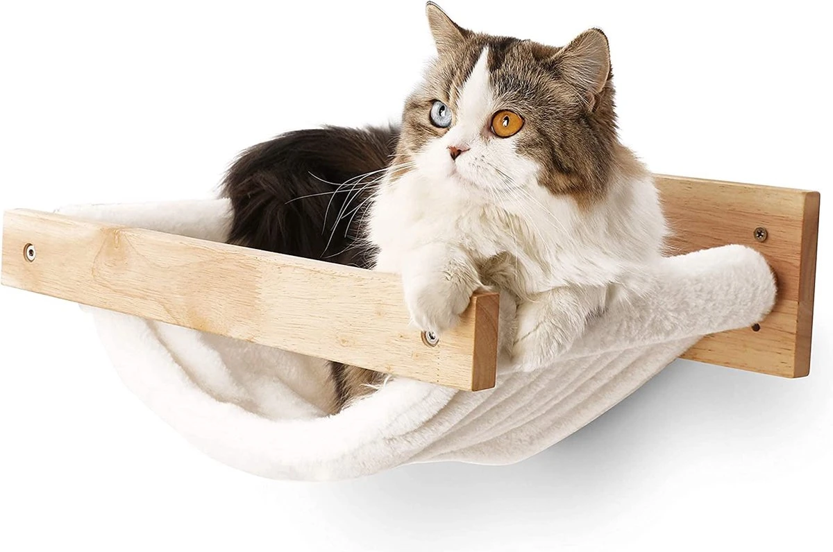 Kattenhangmat Wandgemonteerd Groot Kattenrek, Modern Bed En Zitmeubel, Kattenmeubel Om Te Slapen, Spelen, Klimmen En Loungen, Draagvermogen Tot 18 Kg, Wit Flanel 3 Kattenhangmat Wandgemonteerd Groot Kattenrek, Modern Bed En Zitmeubel, Kattenmeubel Om Te Slapen, Spelen, Klimmen En Loungen, Draagvermogen Tot 18 Kg, Wit Flanel