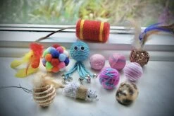 11 Delig Kattenspeelgoed Set – Vrolijke Katten Speeltjes – Kattenspeelgoed – Pluche Balletje – Speelballen – Fluffy Stick / Octopus Speeltje