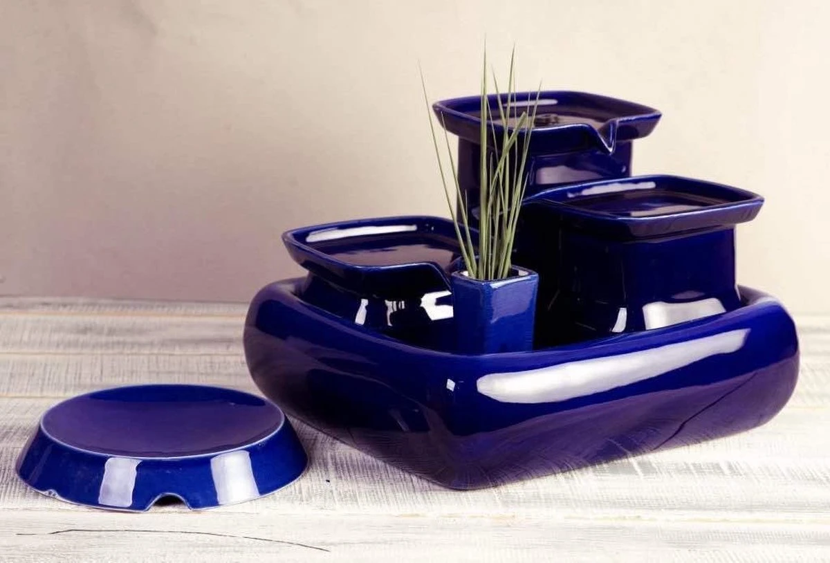 Miaustore Grote Keramische Drinkfontein – Drinkfonteinen – Blauw – Waterbak – Keramisch – 3.4L – Katten En Honden – Geen Filter Nodig 3 Miaustore Grote Keramische Drinkfontein – Drinkfonteinen – Blauw – Waterbak – Keramisch – 3.4L – Katten En Honden – Geen Filter Nodig