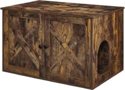 MIDA® Kattenbak Meubel Met Deurtjes – Kattenbak Voor Katten – Kattenhuis Kast – Robuust Bruin