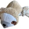 BoDutch Honden Knuffel – Luiaard – Puppyknuffel – Flostouw – Met Piep – Beige – 21 Cm – Hondenspeelgoed