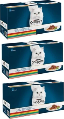 3x Gourmet Perle – Mini Filets In Saus – Kattenvoer – 60x85g