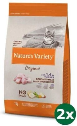 Natures Variety Original Sterilized Turkey No Grain Kattenvoer 2x 7 Kg