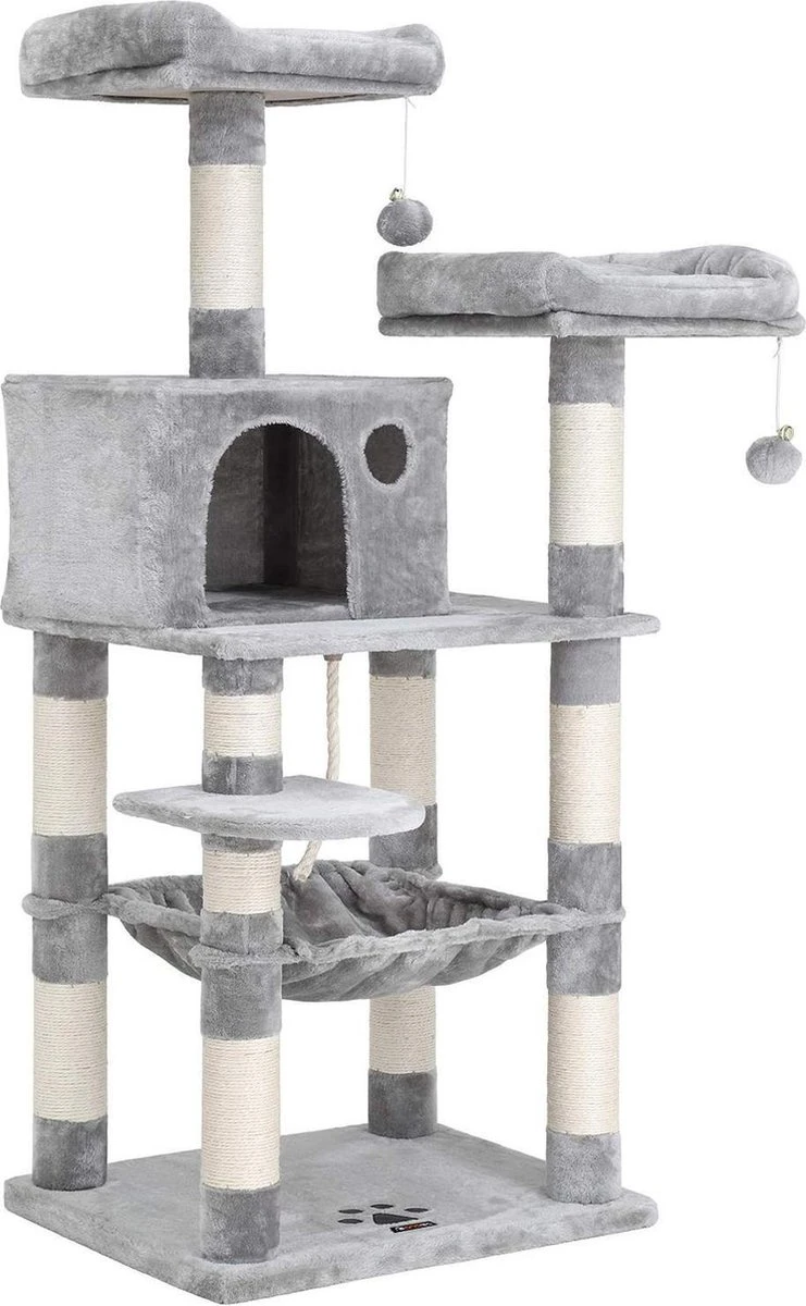 Nancy’s Kattenboom – Krabpaal – Klimboom Voor Katten – Kat Toren Met Grot – Lichtgrijs – 55 X 45 X 143 Cm 3 Nancy’s Kattenboom – Krabpaal – Klimboom Voor Katten – Kat Toren Met Grot – Lichtgrijs – 55 X 45 X 143 Cm