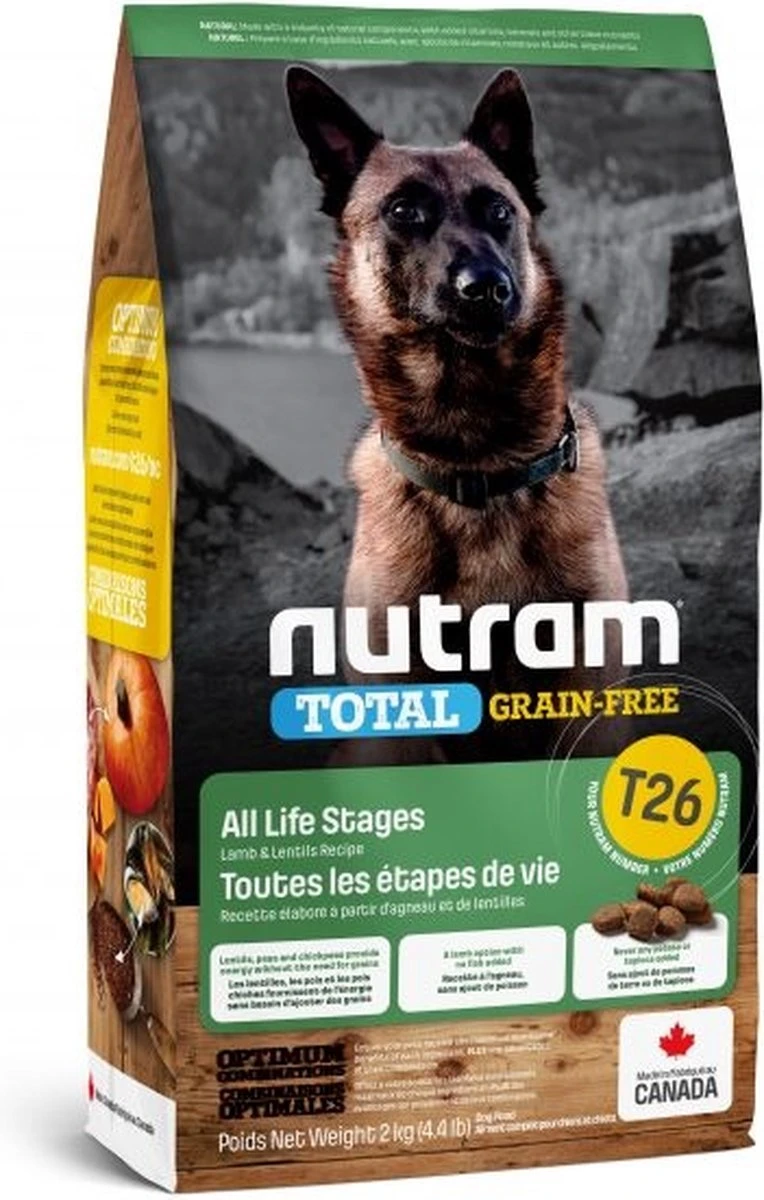 Nutram Hondenvoer Graanvrij Lam & Peulvruchten T26 11,4 Kg – Hond 3 Nutram Hondenvoer Graanvrij Lam & Peulvruchten T26 11,4 Kg – Hond