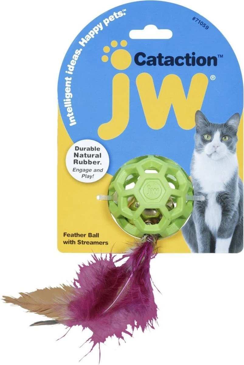 JW Cataction Feather Ball With Bell Speelgoed Voor Katten – Kattenspeelgoed – Kattenspeeltjes 3 JW Cataction Feather Ball With Bell Speelgoed Voor Katten – Kattenspeelgoed – Kattenspeeltjes