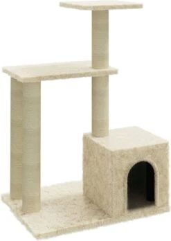 La Dolce Vita – Kattenmeubel Met Sisal Krabpalen 71 Cm Crèmekleurig