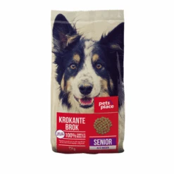 Pets Place Senior Krokante Brokken Gevogelte&Vlees – Hondenvoer – 15 Kg