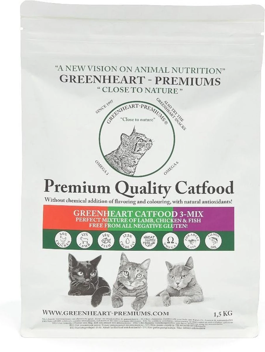 Greenheart Kattenvoer 3 Mix 10 Kg – Kat – Katten Droogvoer 3 Greenheart Kattenvoer 3 Mix 10 Kg – Kat – Katten Droogvoer