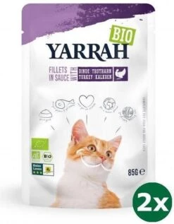 Yarrah Cat Biologische Filets Met Kalkoen In Saus Kattenvoer 2x 14×85 Gr NL-BIO-01