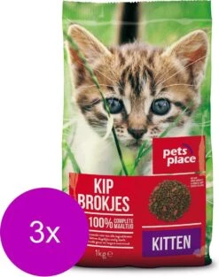 Pets Place Kitten – Kattenvoer – 3 X Kip