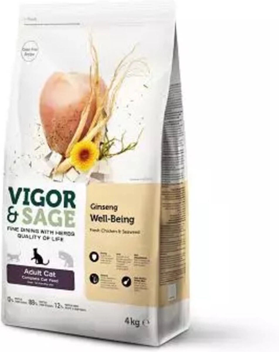 2x Vigor & Sage Kattenvoer Well-Being Ginseng 4 Kg 3 2x Vigor & Sage Kattenvoer Well-Being Ginseng 4 Kg