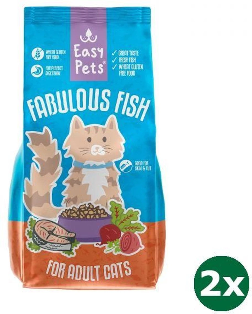 Easypets Fabulous Fish Adult Kattenvoer 2x 1,5 Kg