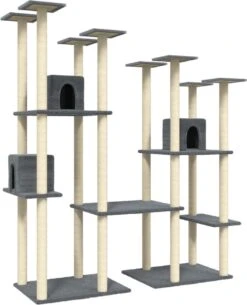 La Dolce Vita – Kattenmeubel Met Sisal Krabpalen 174 Cm Donkergrijs