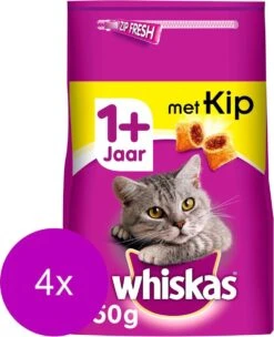 Whiskas Brokjes Adult Kip – Kattenvoer – 4 X 950 G