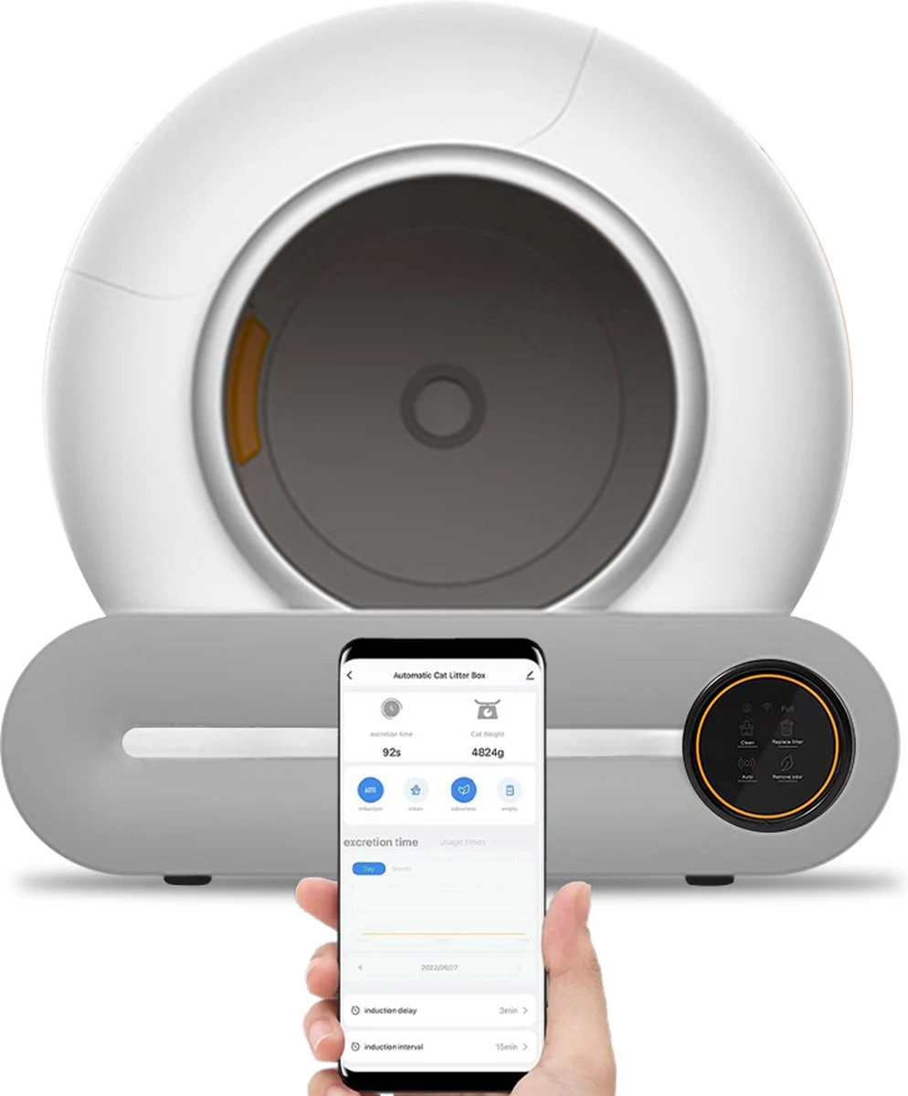 VINKIT Kattenbak Zelfreinigend – Automatische Kattenbak – Bedienen Via App – 65L 3 VINKIT Kattenbak Zelfreinigend – Automatische Kattenbak – Bedienen Via App – 65L