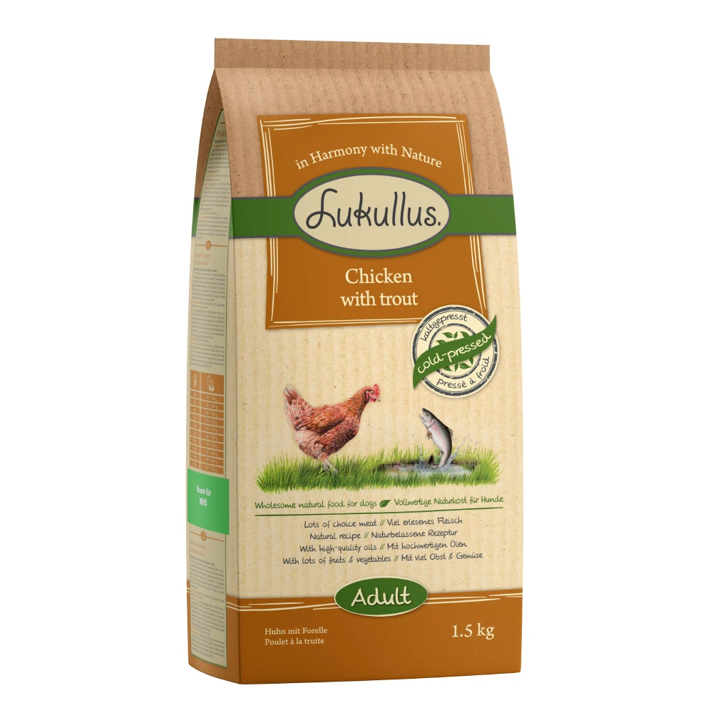 Lukullus Kip & Forel Hondenvoer – Voordeelpakket: 4 X 1,5 Kg 3 Lukullus Kip & Forel Hondenvoer – Voordeelpakket: 4 X 1,5 Kg